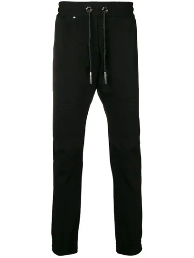 Shop Philipp Plein Embroidered Track Pants In Black