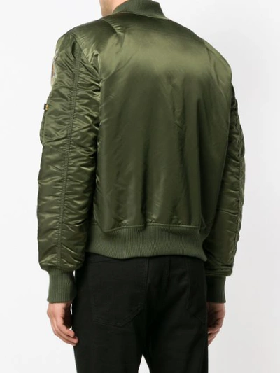 Shop Alpha Industries Patch Bomber Jacket In Green