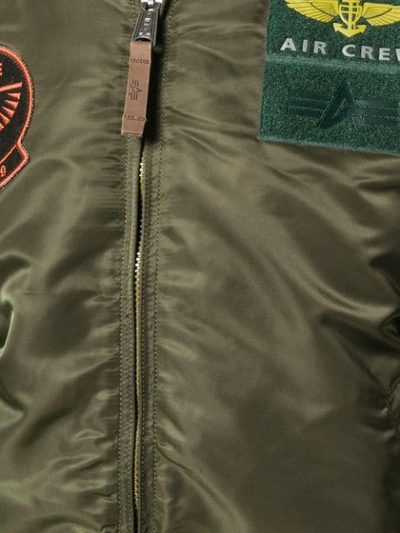 Shop Alpha Industries Patch Bomber Jacket In Green
