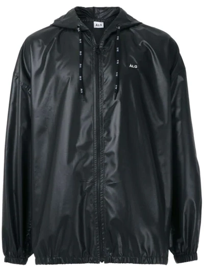 Shop Àlg Hooded Panelled Jacket In Black