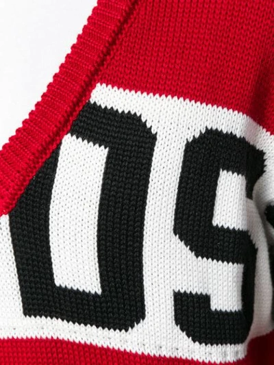 Shop Gcds V-neck Logo Sweater - Red