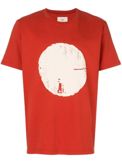 Shop Folk Circle-print Crew Neck T-shirt In Red