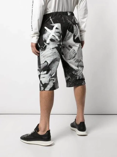 Shop Takahiromiyashita The Soloist The Soloist Guitar Print Shorts In Black