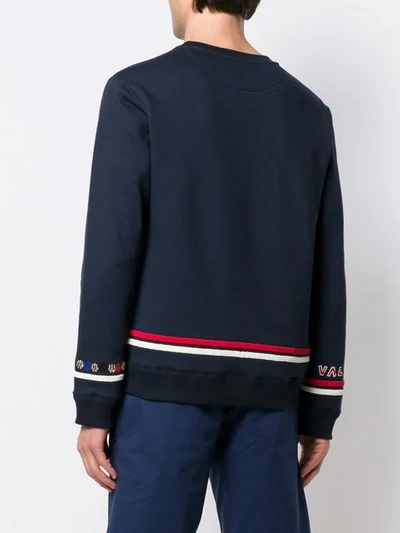 Shop Valentino Beaded Logo Sweatshirt In Blue