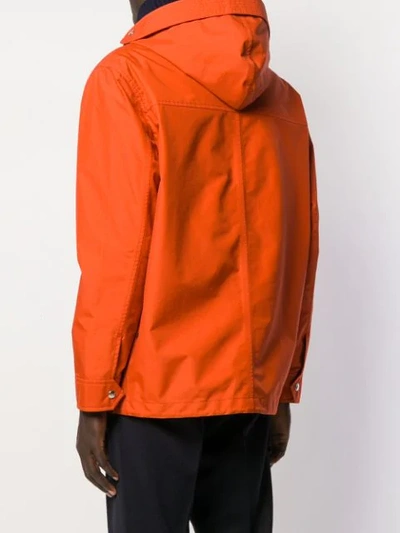 Shop Ami Alexandre Mattiussi Patch Bonded Parka Jacket In Orange