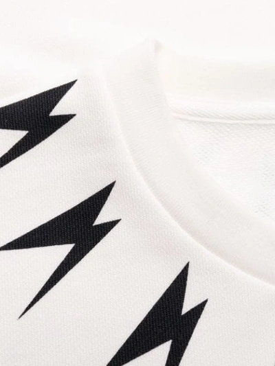 Shop Neil Barrett Lightning Bolt Print Sweatshirt In White