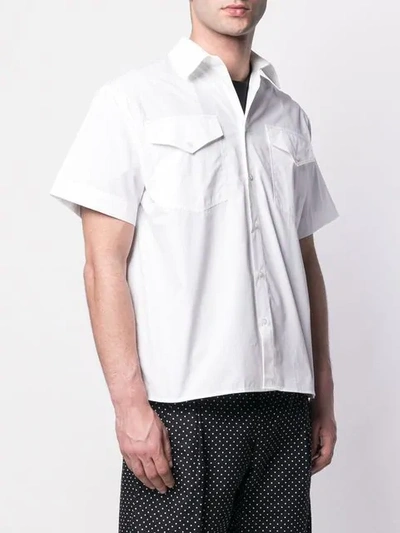 Shop Msgm Short-sleeved Shirt In White