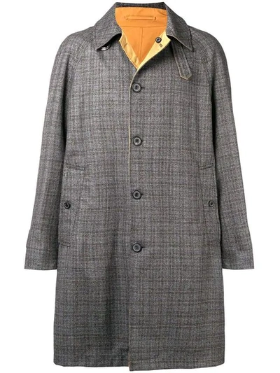 Shop Lanvin Reversible Checked Coat In Grey