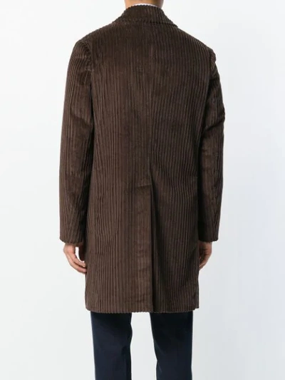 Shop Dell'oglio Corduroy Coat In Brown