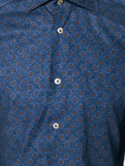 Shop Borriello Patterned Button Shirt In Blue