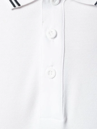 Shop Armani Jeans Striped Collar Polo Shirt In White