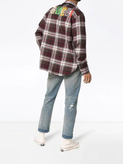 Shop Gucci Check Flannel Shirt In Multicolour