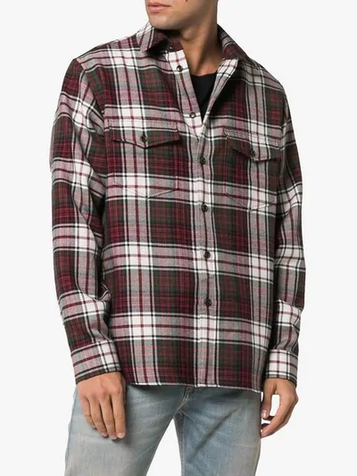 Shop Gucci Check Flannel Shirt In Multicolour