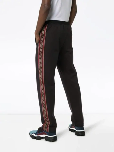 Shop Fendi Double F Logo-stripe Track Pants In Black