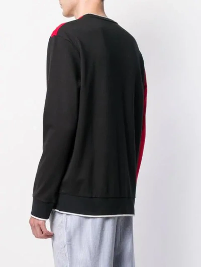 Shop Polo Ralph Lauren Logo Print Colour Block Sweatshirt In Black