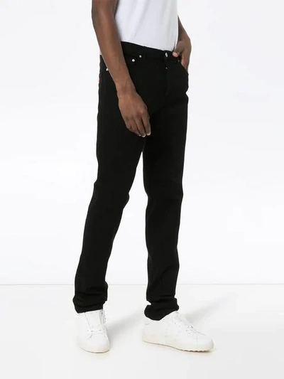 Shop Kenzo Tiger Logo Slim Fit Jeans In Black