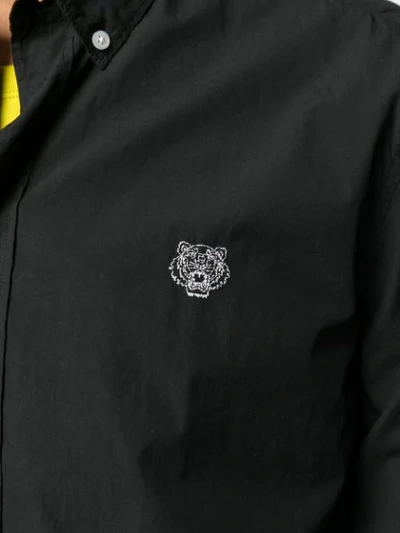 Shop Kenzo Button Down Collar Shirt In Black