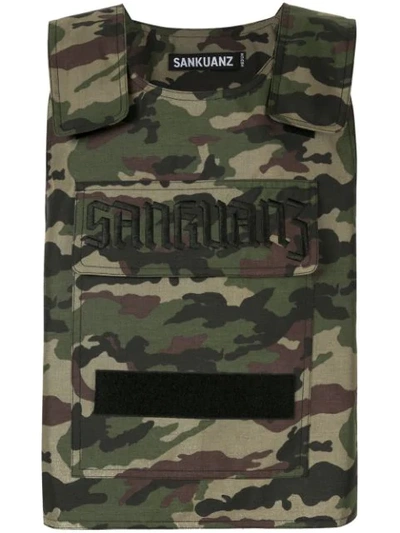 Shop Sankuanz Bullet Proof Styled Vest In Green