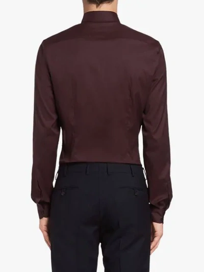 Shop Prada Stretch Poplin Shirt In Red