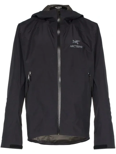 Shop Arc'teryx Zeta Logo Print Hooded Jacket In Black
