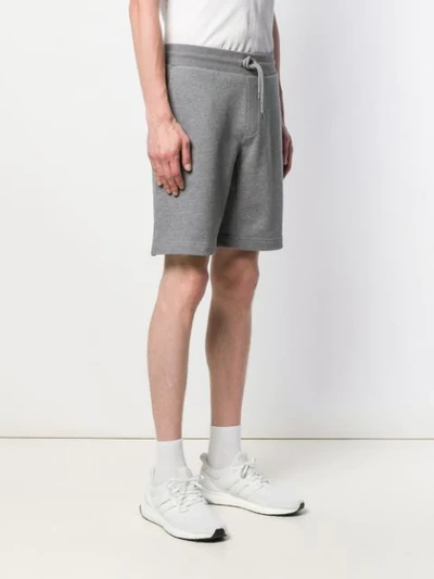 Shop Moncler Logo Print Bermuda Shorts In Grey