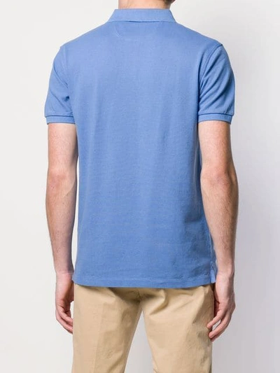 Shop Hackett Short Sleeved Polo Shirt In Blue