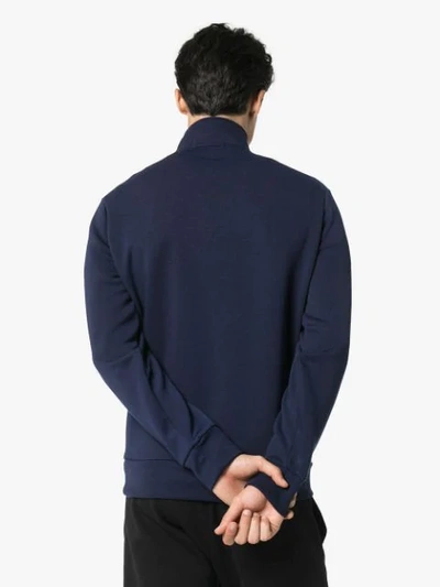 Shop Polo Ralph Lauren Sweatshirt Mit Poloshirtkragen - Blau In Blue