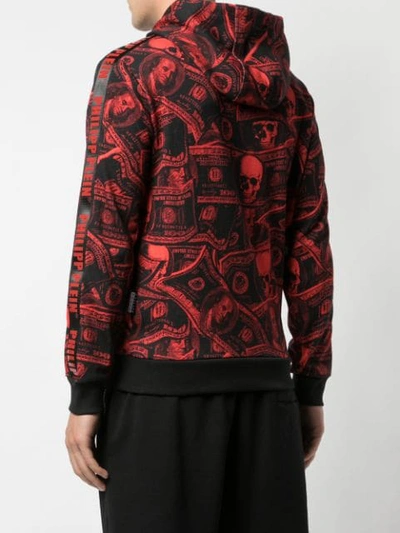 Shop Philipp Plein Dollar Hoodie In Red