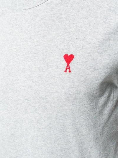 Shop Ami Alexandre Mattiussi 'ami De Coeur' T-shirt In Grey