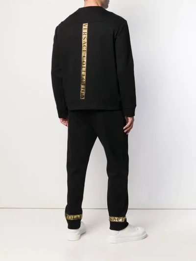 Shop Versace Half Zip Sweatshirt In Black