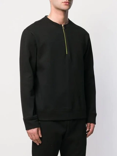 Shop Versace Half Zip Sweatshirt In Black