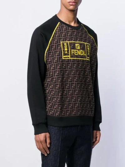 Shop Fendi Ff Monogram Sweatshirt In Black