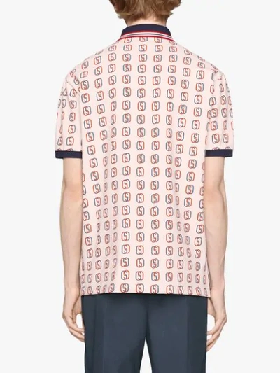 Shop Gucci Oversize Polo With Interlocking G Print In 9744 White