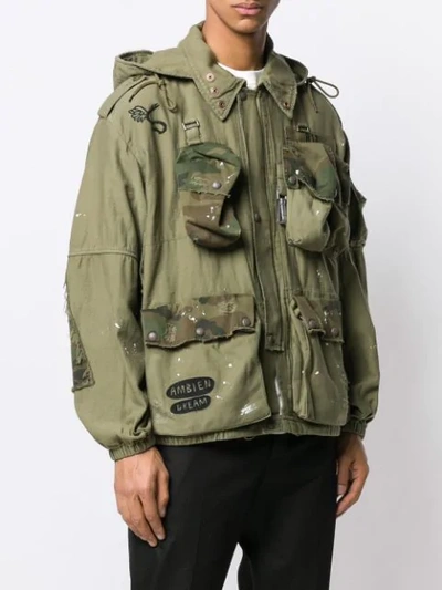 Shop R13 Hooded Multi-pocket Jacket In Green