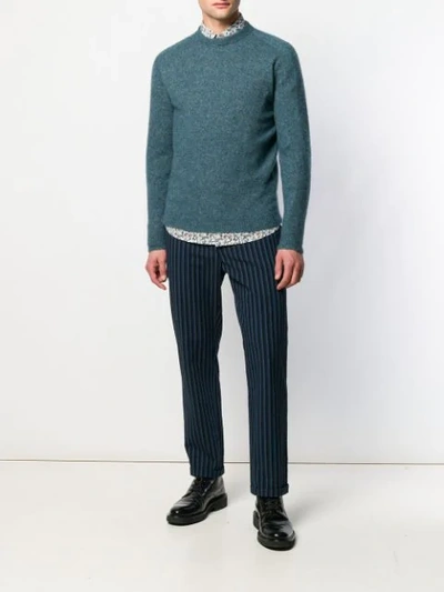 Shop Nuur Fine Knit Sweatshirt In Blue