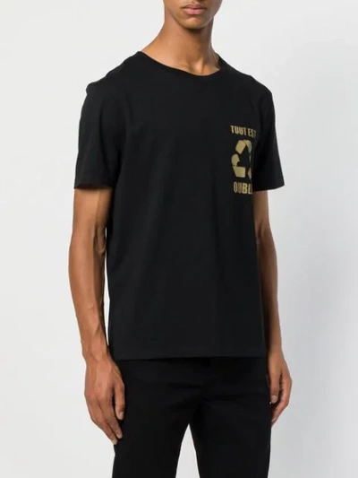 Shop Faith Connexion Chest Print T-shirt In Black