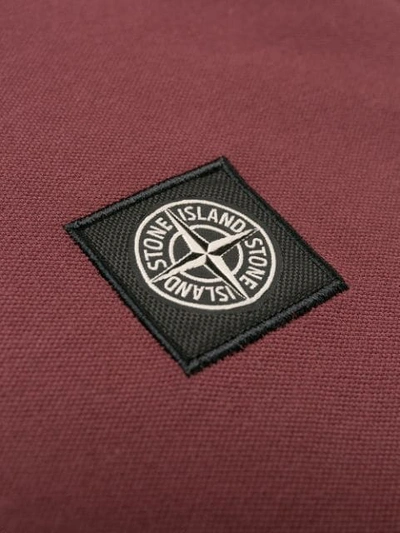 Shop Stone Island Logo Polo Shirt In Red