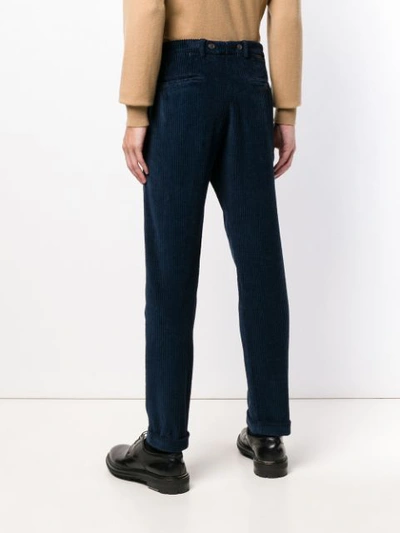 Shop Berwich Corduroy Tapered Trousers In Blue