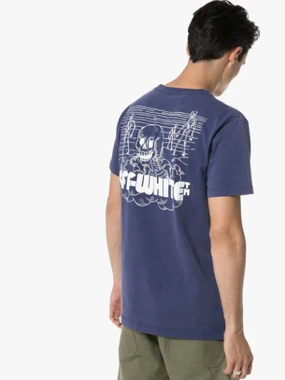 Shop Off-white Skulls Print T-shirt - Blue