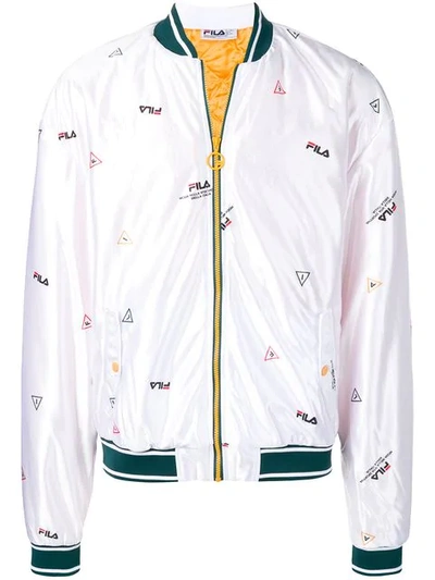 Shop Fila Reyton Bomber Jacket In White