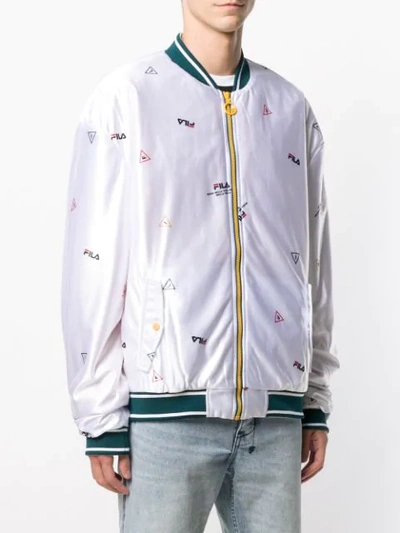 Shop Fila Reyton Bomber Jacket In White