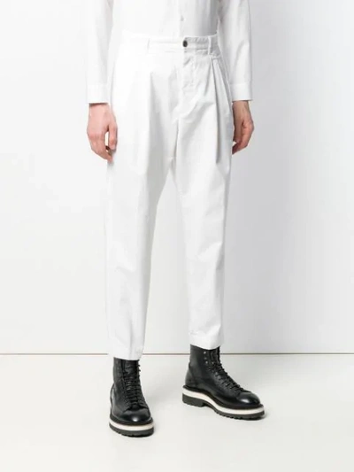 Shop Dsquared2 Cropped Tailored Trousers In White