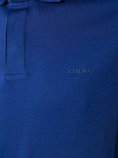 Shop Z Zegna Polo Shirt In Blue