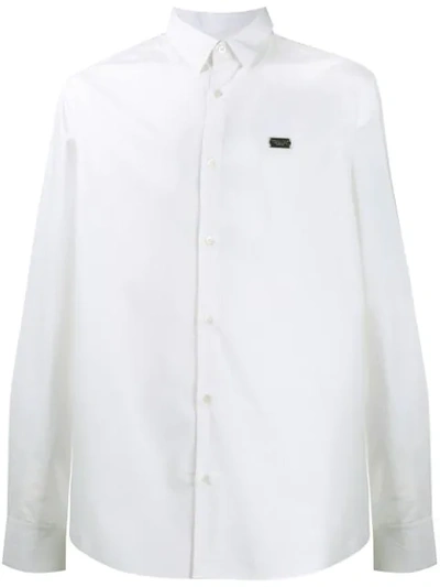 Shop Philipp Plein Logo Plaque Shirt In White