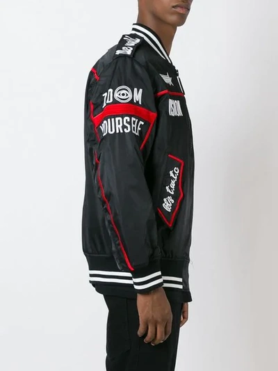 Shop Ktz Embroidered Bomber Jacket In Black