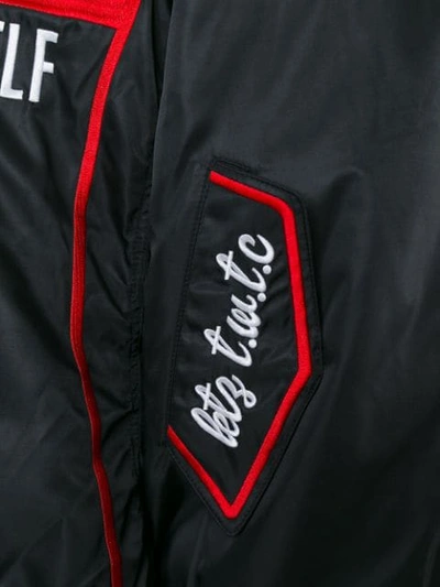 Shop Ktz Embroidered Bomber Jacket In Black