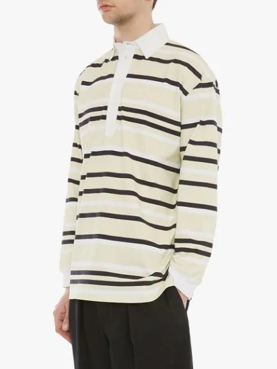 Shop Jw Anderson Striped Rugby Jersey Polo Shirt In Green
