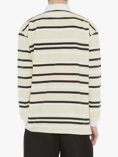 Shop Jw Anderson Striped Rugby Jersey Polo Shirt In Green