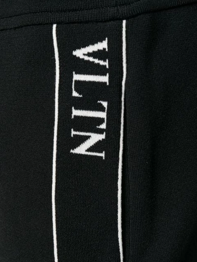 Shop Valentino Vltn Logo Panel Shorts In 0no Black