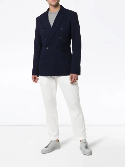 HAIDER ACKERMANN DOUBLE-BREASTED BLAZER - 蓝色